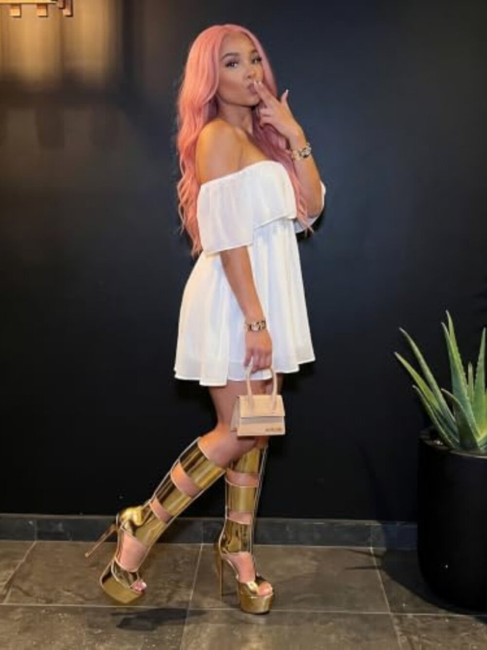 FancyQueen Platform Knee High Heels for Women, Gladiator Open Toe Summer Boots